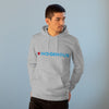 A man wearing a grey hoodie