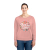 A woman wearing Dazzler Relaxed Fir Sweatshirt | Eco-Friendly | Pink