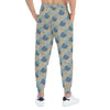 Back photo of man wearing pants in circle pattern