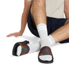A man wearing PU Slide Sandals black