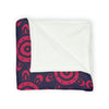 Folded Fleece Blanket | Vibrant Red | Flower Print