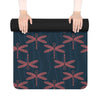A hand folding the Rubber Yoga Mat | Dark Blue