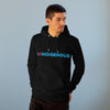 A man wearing a black hoodie