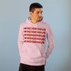 A man wearing I Love Indigenous Premium Cruiser Hoodie | Unisex | Recyclable | Pink
