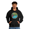 A man wearing a black hoodie