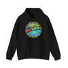 Black Hoodie with Many Nations, One Earth print in the middle
