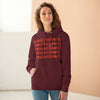A woman wearing I Love Indigenous Premium Cruiser Hoodie | Unisex | Recyclable | Burgundy