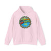 Pink Hoodie with Many Nations, One Earth print in the middle