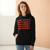 A woman wearing I Love Indigenous Premium Cruiser Hoodie | Unisex | Recyclable | Black