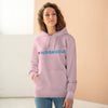 A woman wearing pink hoodie