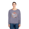 A woman wearing Dazzler Relaxed Fir Sweatshirt | Eco-Friendly | Lava Grey