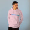 A man wearing pink hoodie