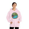 A woman wearing pink hoodie